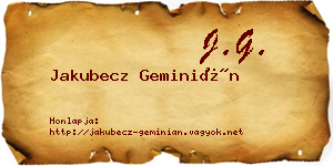 Jakubecz Geminián névjegykártya